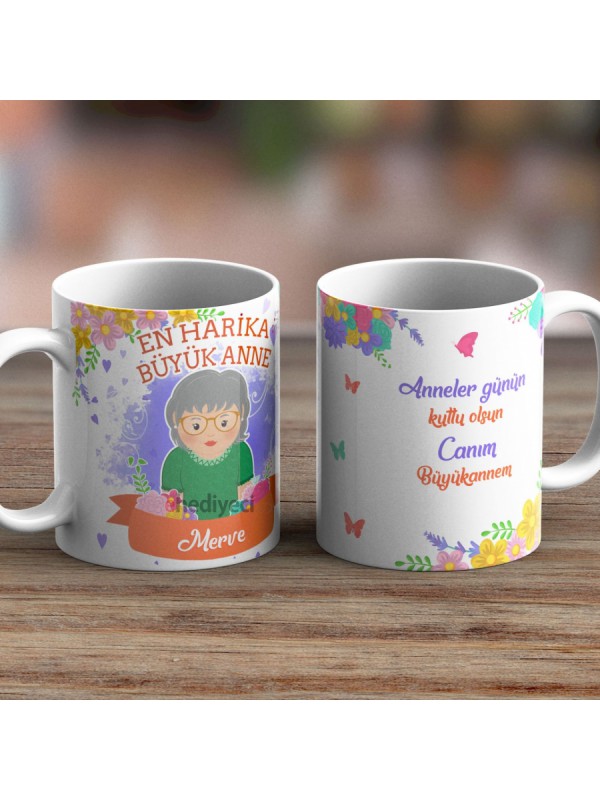 Kişiye Özel Kupa Harika Büyükanne Tasarımlı Beyaz -02… Kişiye Özel Kupa Harika Büyükanne Tasarımlı Beyaz -02…