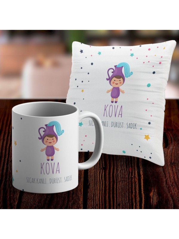 Kupa Seti Kova Tasarımlı Sevimli Ve Yastık Kılıfı&hellip;