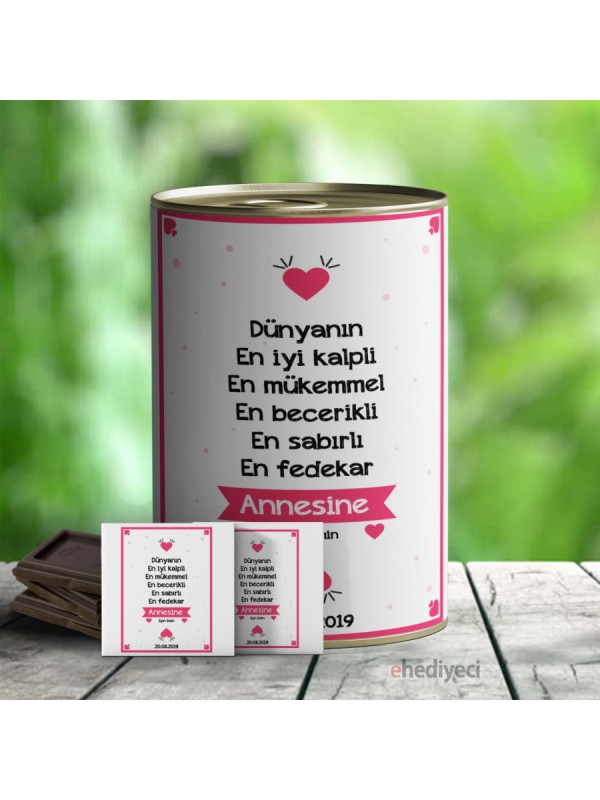 Kişiye Özel Günü Anneler Temalı Çikolata Konservesi&hellip;