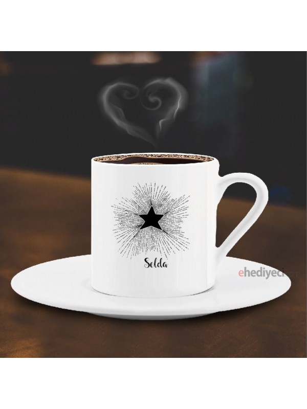 Kişiye Özel Yıldız Tasarımlı Kahve Fincanı -B3&hellip;