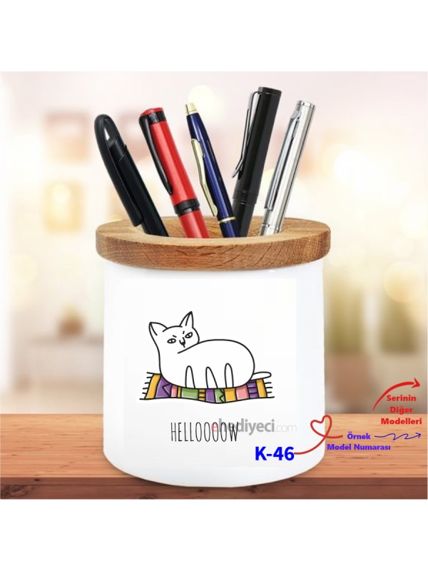 Arkadaşa Hediyelik Kedi Tasarımlı Kalemlik K Serisi 100&hellip;