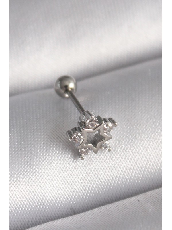 Çelik Gümüş Taşlı 316L Renk Zirkon Yıldız Tragus&hellip;