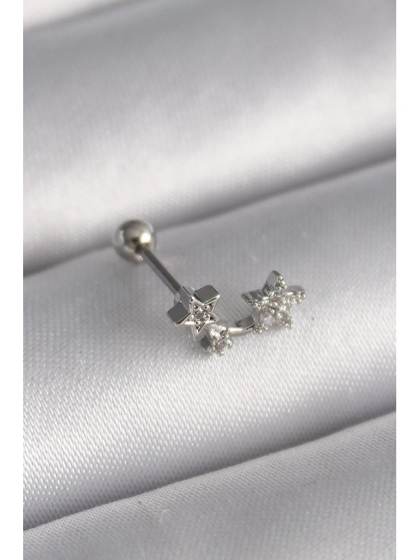 Çelik Gümüş Taşlı 316L Renk Zirkon Yıldız Tragus&hellip;