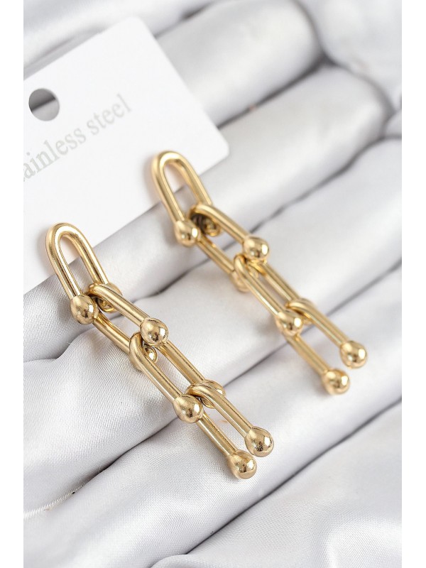 Çelik Kadın Küpe 316L Sallantılı Tifany Gold Renk… Çelik Kadın Küpe 316L Sallantılı Tifany Gold Renk…