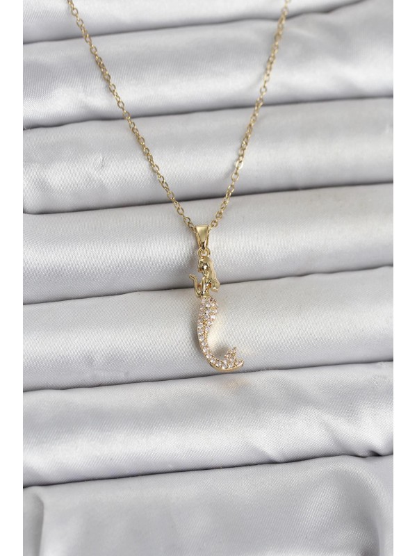Çelik Kadın Kolye Zincir Taşlı 316L Gold Renk Zirkon… Çelik Kadın Kolye Zincir Taşlı 316L Gold Renk Zirkon…