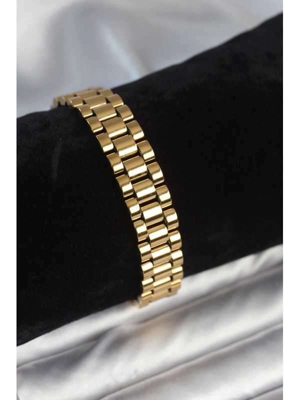 Çelik Erkek Bileklik 316L Gold Renk 12 Mm Kalınlık… Çelik Erkek Bileklik 316L Gold Renk 12 Mm Kalınlık…