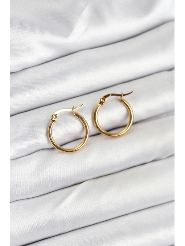 Çelik Kadın Küpe 316L Gold Renk 15 Mm Halka&hellip;