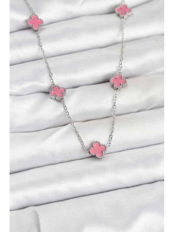 Çelik Gümüş Kadın Kolye Zincir 316L Renk Pembe Baby&hellip;