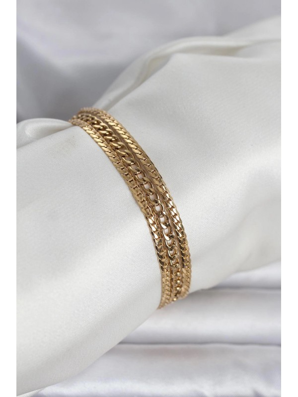 Çelik Kadın Bileklik 316L Gold Renk 3 Lü&hellip;