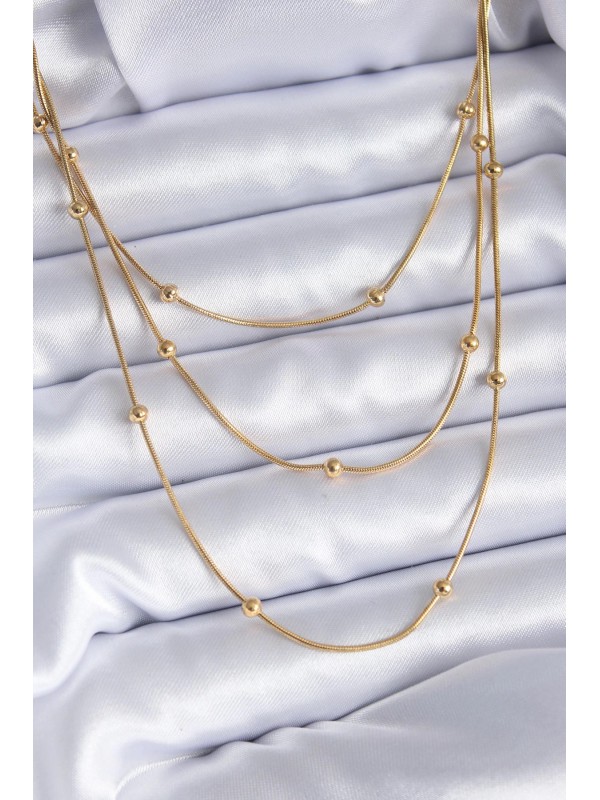 Çelik Kadın Kolye 316L Gold Renk 3 Lü Minimal Toplu… Çelik Kadın Kolye 316L Gold Renk 3 Lü Minimal Toplu…