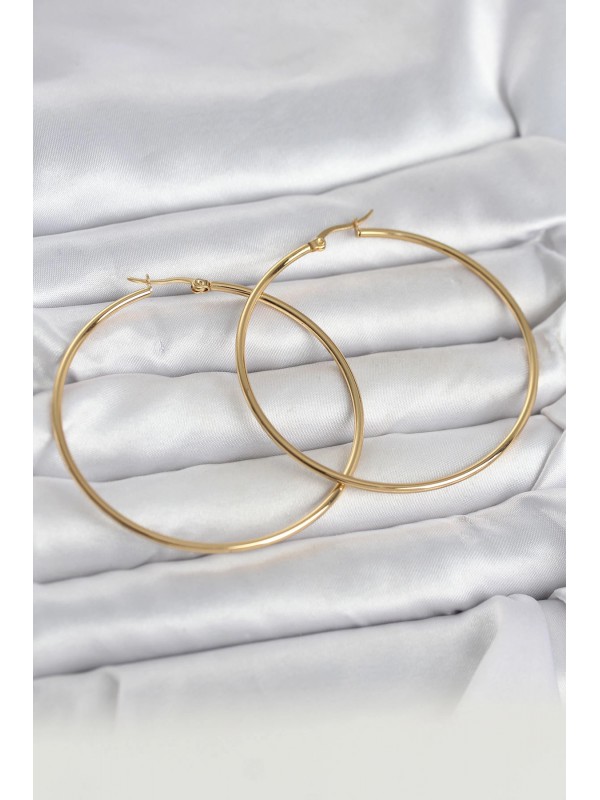 Çelik Kadın Küpe 316L Gold Renk 60 Mm Halka&hellip;
