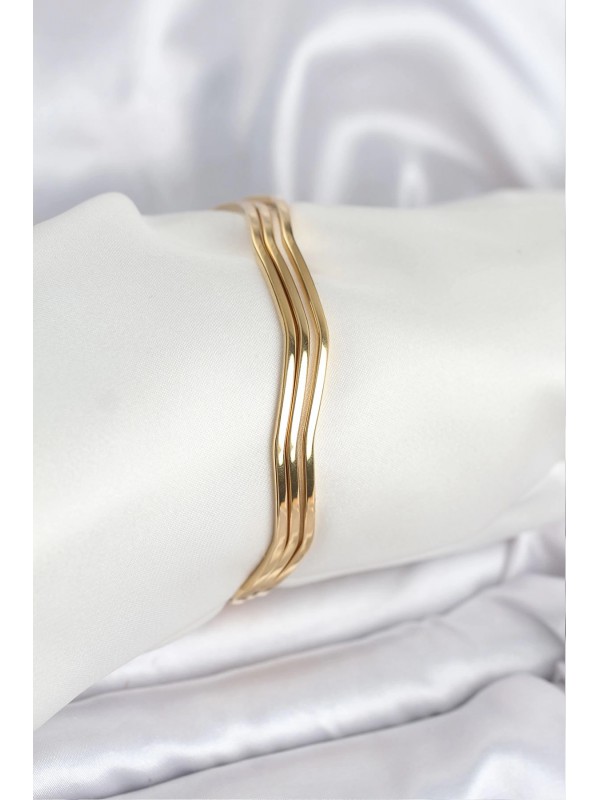 Çelik Kadın Bileklik 316L Gold Renk 65 Mm Ajda Zikzak&hellip;
