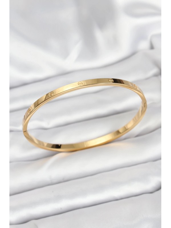 Çelik Kadın Bileklik 316L Gold Renk 65 Mm İnce Kelepçe… Çelik Kadın Bileklik 316L Gold Renk 65 Mm İnce Kelepçe…