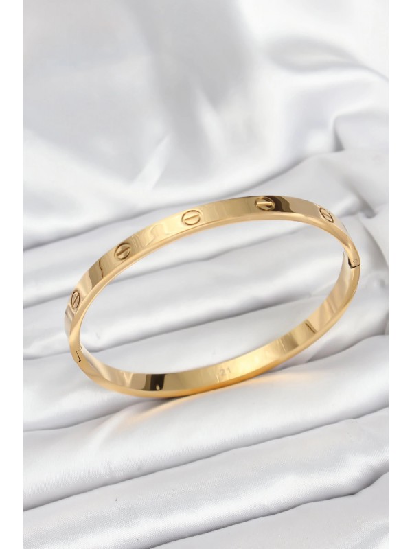Çelik Kadın Bileklik 316L Gold Renk 65 Mm Kelepçe&hellip;
