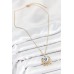 Çelik Kadın Kolye Taşlı 316L Zirkon Nazar Gold Renk