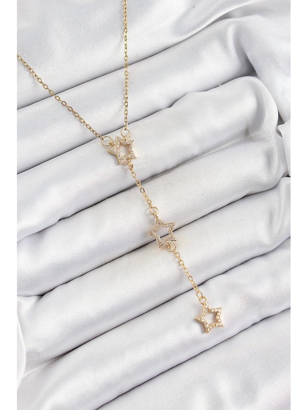 Çelik Kadın Kolye Taşlı 316L Zirkon Yıldız Figürlü Y&hellip;