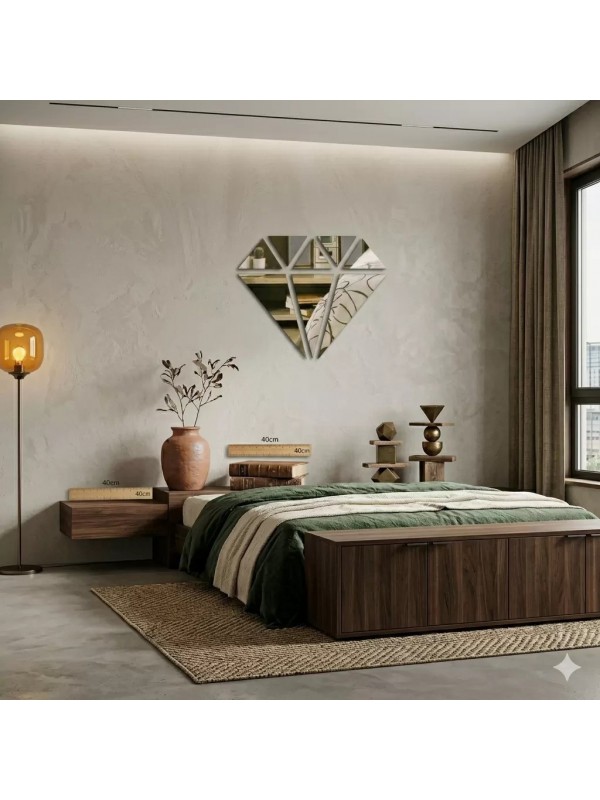 40x40 Elmas Formlu Kırılmaz Pleksi Ayna - Geometrik… 40x40 Elmas Formlu Kırılmaz Pleksi Ayna - Geometrik…