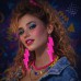 Küpe Retro 80 Ler 90 39 Lar Neon Pembe Şimşek 10