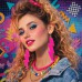 Küpe Retro 80 Ler 90 39 Lar Neon Pembe Şimşek 10