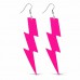 Küpe Retro 80 Ler 90 39 Lar Neon Pembe Şimşek 10