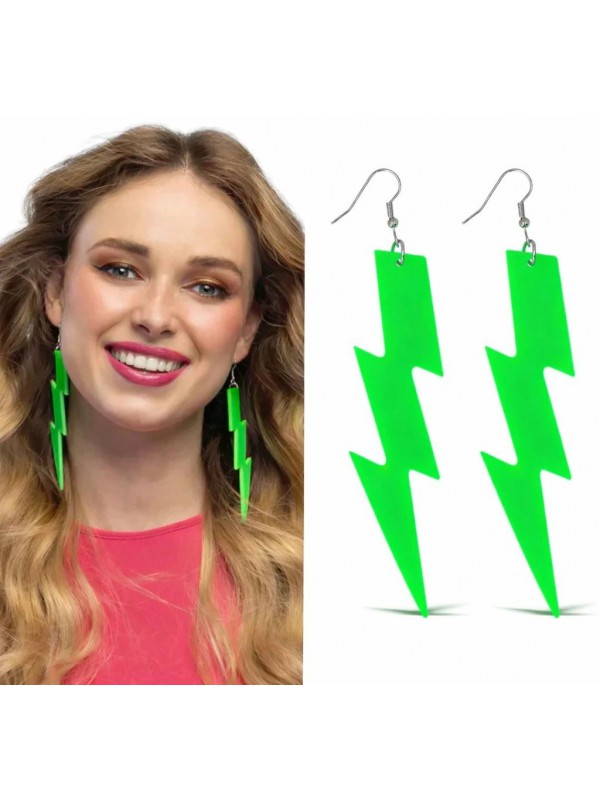 Küpe Retro 80 Ler 90 39 Lar Neon Yeşil Şimşek 10&hellip;