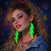 Küpe Retro 80 Ler 90 39 Lar Neon Yeşil Şimşek 10