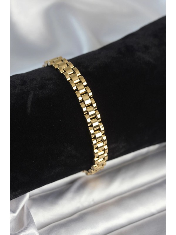 Çelik Erkek Bileklik 316L Gold Renk 7 Mm Kalınlık&hellip;