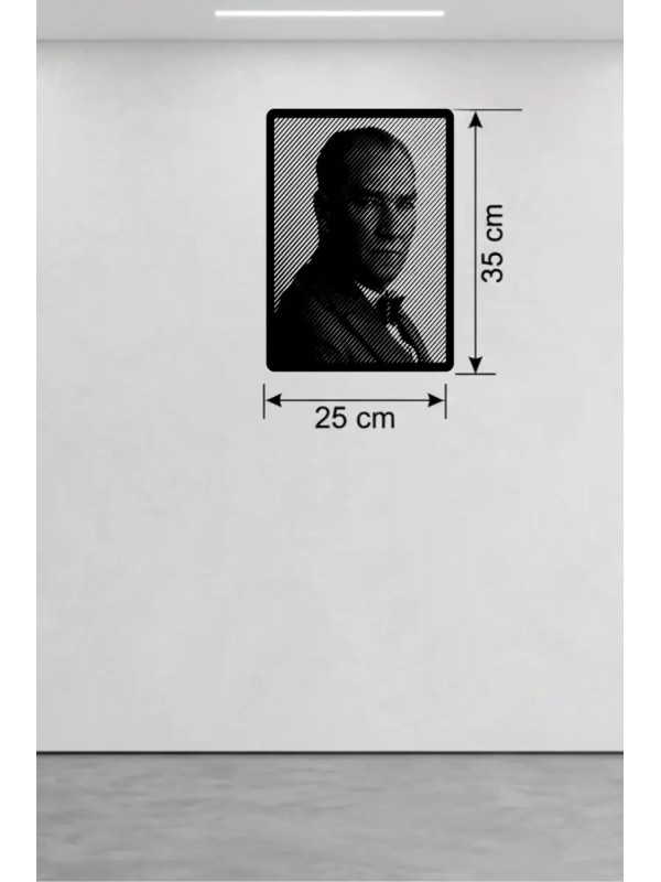 Atatürk Line Art Metal Görünümlü Ahşap Tablo - Modern&hellip;