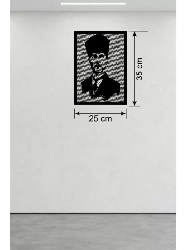 Atatürk Line Art Metal Görünümlü Ahşap Tablo - Modern&hellip;