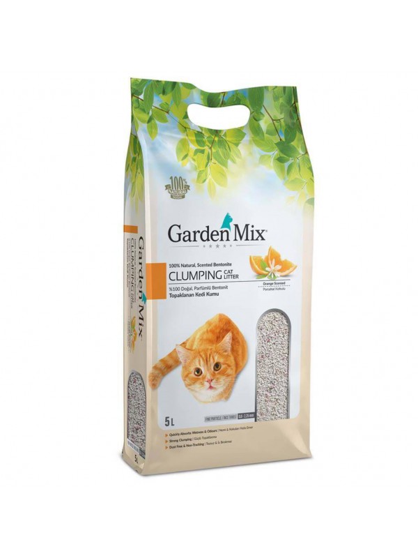 Gardenmix Portakal Kokulu Bentonit İnce Taneli Kedi Kumu 5 Lt&hellip;