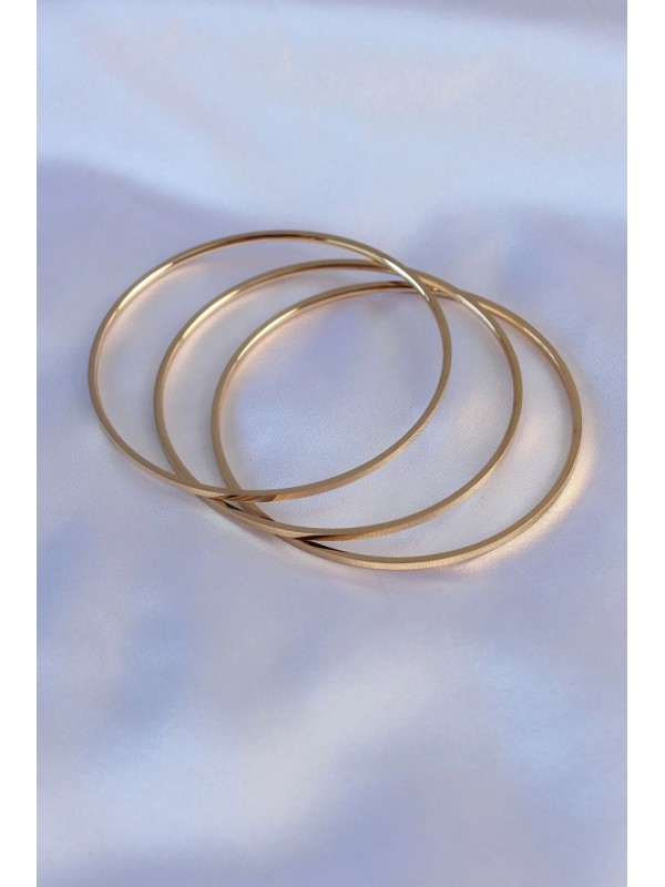 Çelik Kadın 316L Gold Renk Ajda 65 Mm Bilezik&hellip;