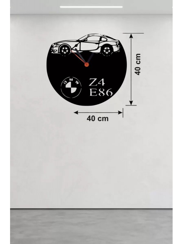 BMW Z4 E86 Tasarım Ahşap Duvar Saati - 40x40 Lazer&hellip;