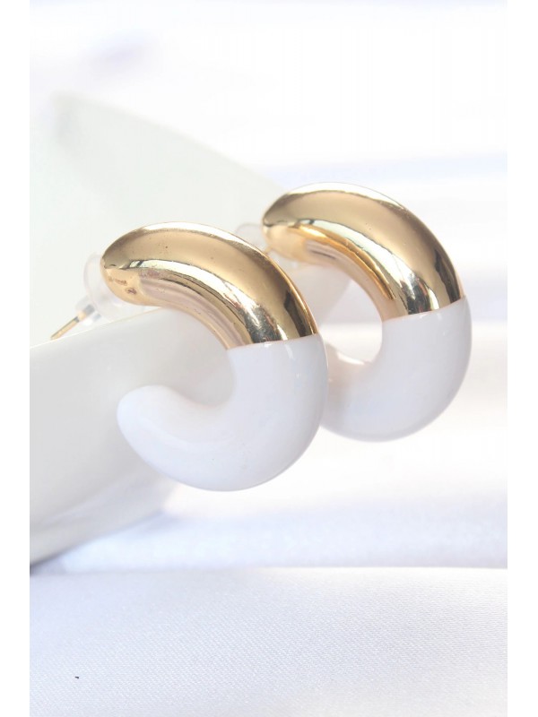 Küpe CCB Beyaz Gold Çift Renk&hellip;