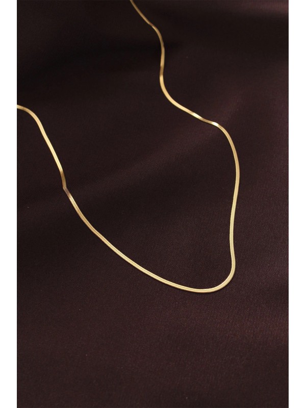 Çelik Kolye Zincir Gold Renk 60 İnce İtalyan&hellip;