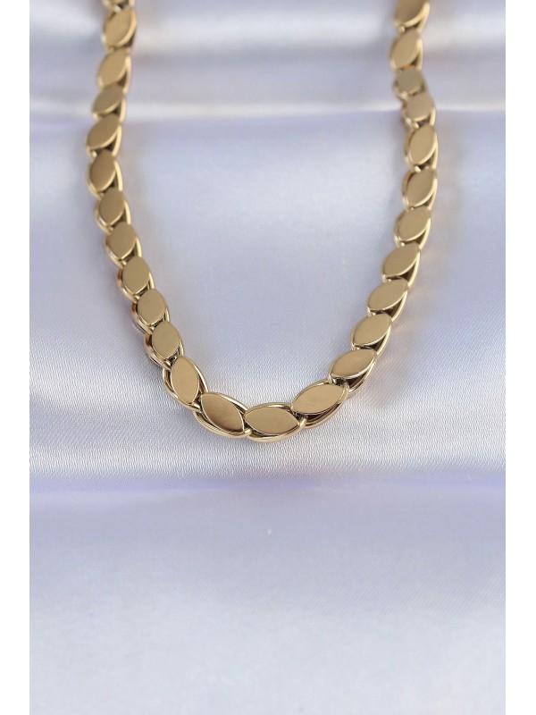 Çelik Kolye 316L Gold Renk Arpa&hellip;