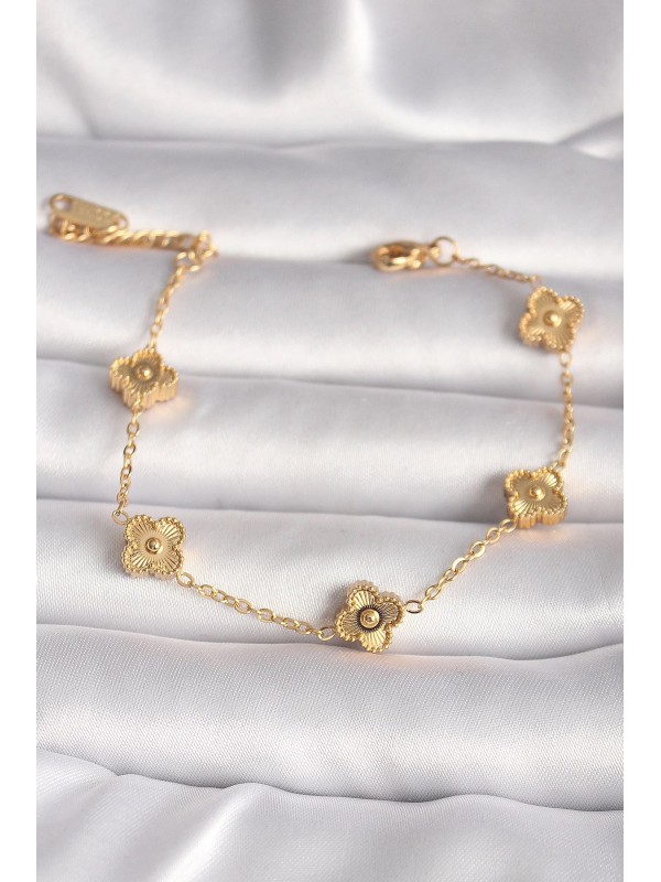 Çelik Kadın Bileklik 316L Gold Renk Baby Boy Yonca&hellip;