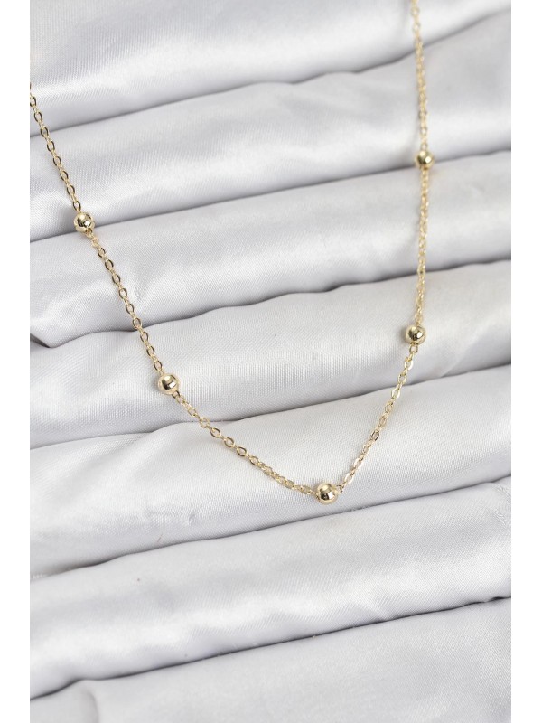 Kadın Kolye Gold Renk Top Zincirli… Kadın Kolye Gold Renk Top Zincirli…