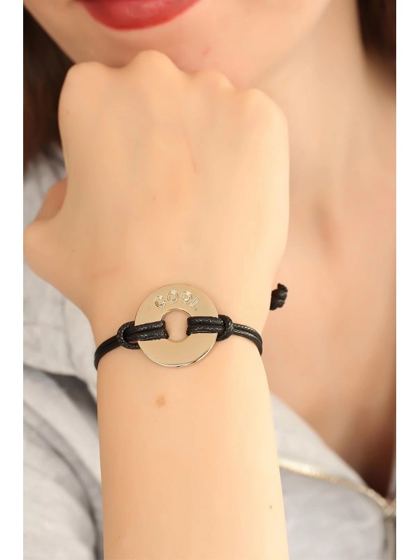 Bileklik COOL Havalı Siyah Deri İpli Unisex Mood&hellip;