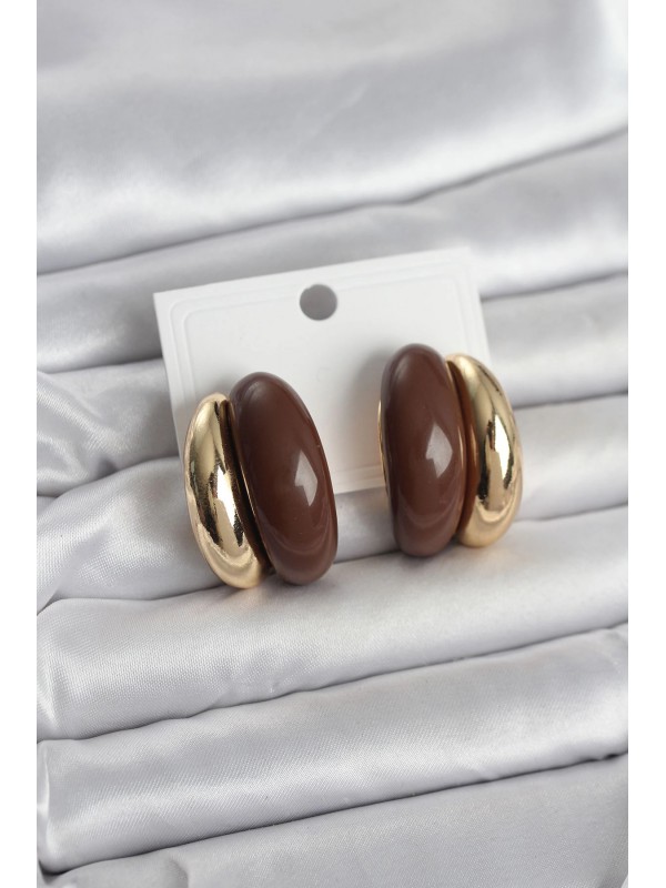Kadın Küpe Vintage Damla Kahverengi Gold Renk&hellip;