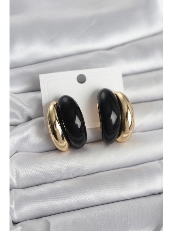 Kadın Küpe Vintage Damla Siyah Gold Renk&hellip;