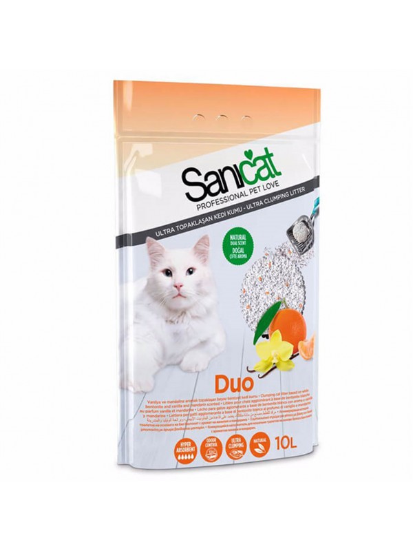 Sanicat Duo Vanilya Mandalina Kokulu Doğal Kedi Kumu 10lt&hellip;