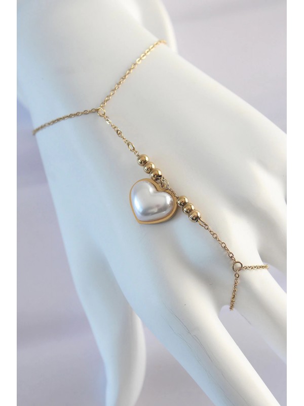 Çelik Kalp 316L Gold Renk Beyaz Bubble Tasarımlı&hellip;