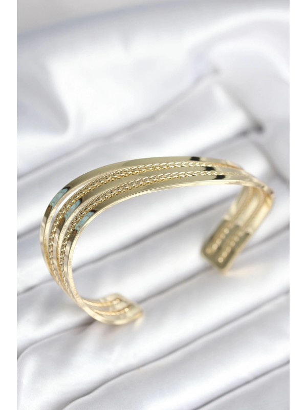 Kadın Bileklik Eğik Şerit Gold Renk Pirinç… Kadın Bileklik Eğik Şerit Gold Renk Pirinç…