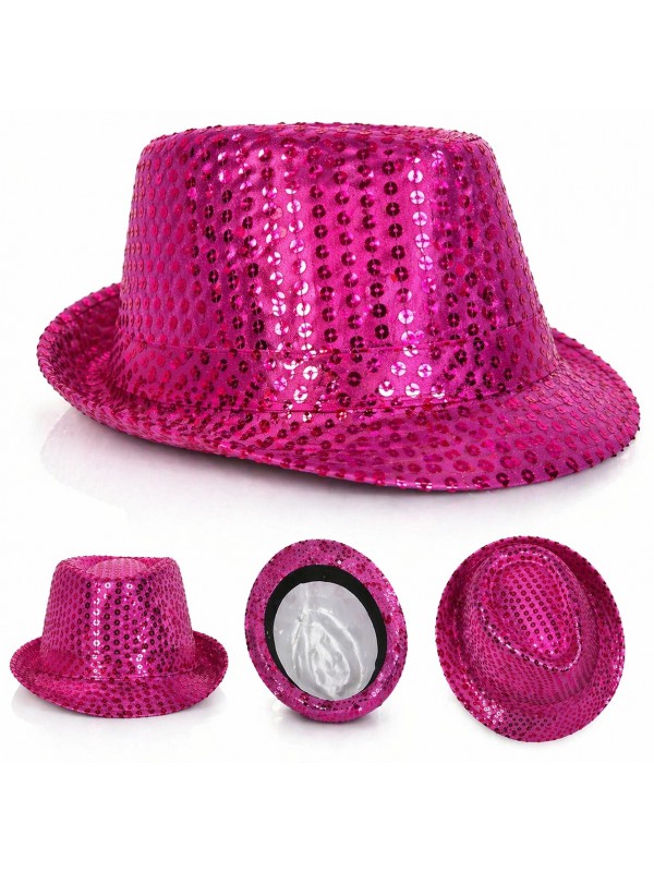 Fuşya Pembe Payetli Disco Parti Şapkası Yetişkin… Fuşya Pembe Payetli Disco Parti Şapkası Yetişkin…