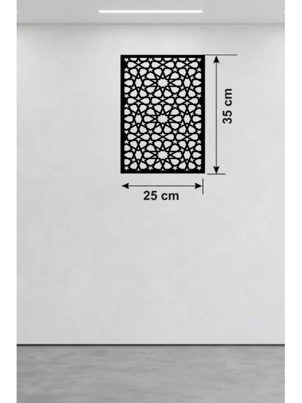 Geometrik Yıldız Geçme Ahşap Duvar Tablosu - 25x35&hellip;