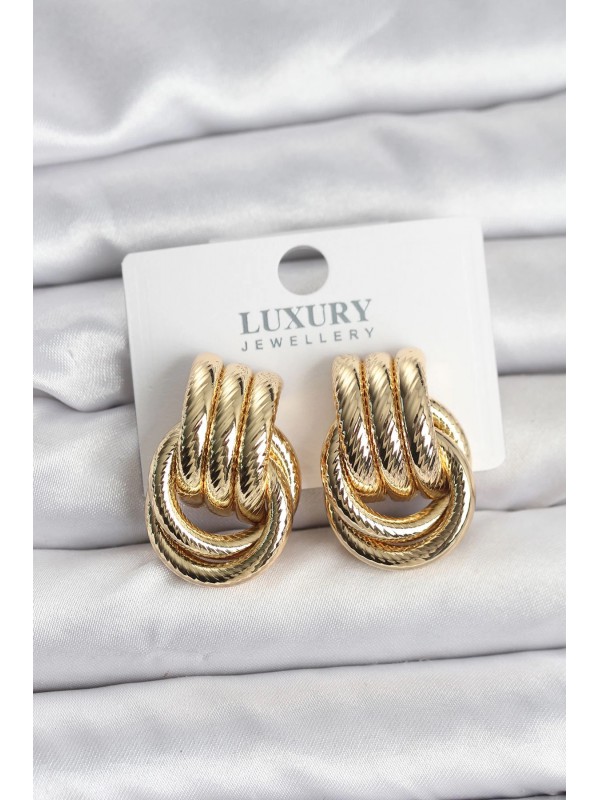 Kadın Küpe Gold Renk Halka Modelli Pirinç&hellip;