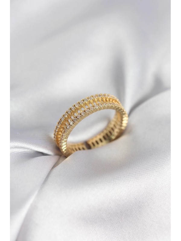 Kadın Yüzük Taşlı Gold Renk Minimal Zirkon… Kadın Yüzük Taşlı Gold Renk Minimal Zirkon…