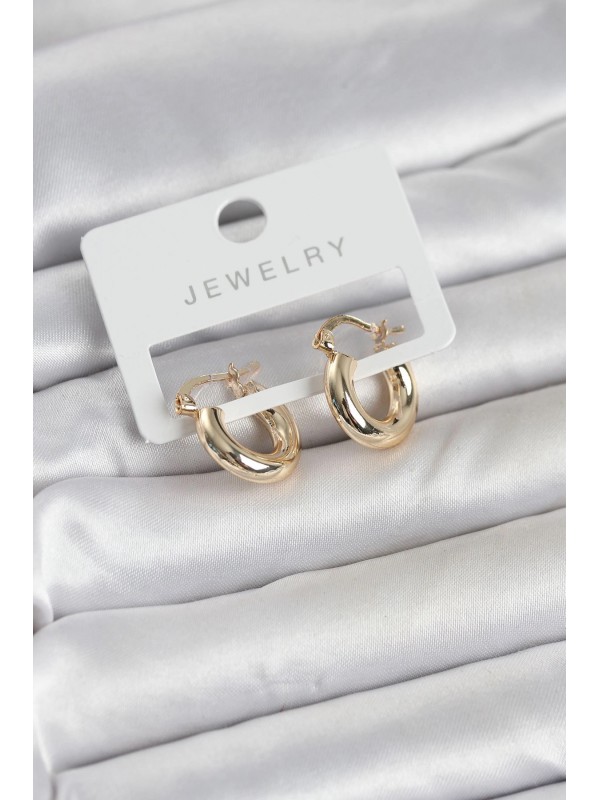 Kadın Küpe Gold Renk Pirinç Halka 15 Mm… Kadın Küpe Gold Renk Pirinç Halka 15 Mm…