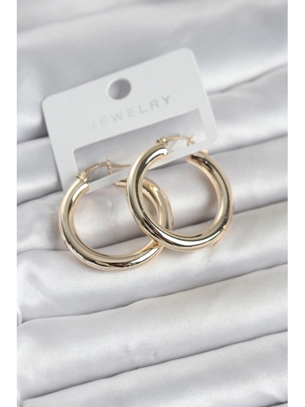 Kadın Küpe Gold Renk Pirinç Halka 30 Mm&hellip;