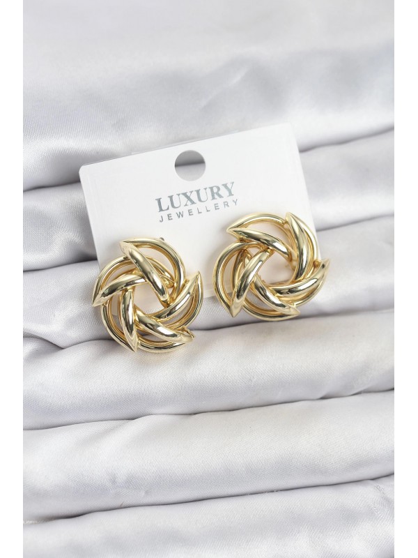 Kadın Küpe Gold Renk Pirinç Keskin Sarmal&hellip;